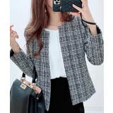 ブラック | セレモニーでもデイリーでも着回しできる!上品ツイード素材ノーカラージャケット パ… | aquagarage