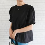 ブラック | 動くたびふわっと揺れるバックプリーツブラウス | aquagarage