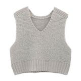 オフベージュ | ファンシーヤーンリブ切り替えベスト | aquagarage