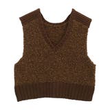 ブラウン | ファンシーヤーンリブ切り替えベスト | aquagarage