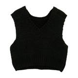 ブラック | ファンシーヤーンリブ切り替えベスト | aquagarage