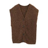 ブラウン | ファンシーヤーン前ボタンベスト | aquagarage