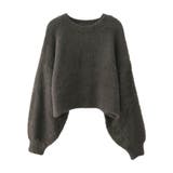 チャコール | クルーネックシャギーニットトップス | aquagarage