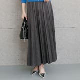 チャコール | スエードプリーツロングスカート  レディース | aquagarage