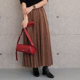 ブラウン | スエードプリーツロングスカート  レディース | aquagarage