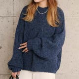 ネイビー | アルパカ風ニットトップス 秋 冬 M  レディース | aquagarage