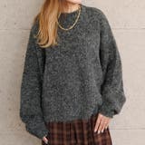 チャコール | アルパカ風ニットトップス 秋 冬 M  レディース | aquagarage