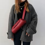 チャコール | ワイドスリーブノーカラーニットジャケット 秋 冬 M  レディース | aquagarage