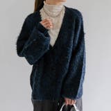 ネイビー | MIXシャギーニットカーディガン 秋 冬 M レディース | aquagarage