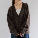 ブラウン | MIXシャギーニットカーディガン 秋 冬 M レディース | aquagarage