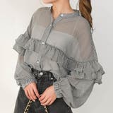 チェック:ブラック | フリルブラウス 春 秋 レディース | aquagarage