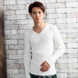 ホワイト(Vネック) | ニット メンズ Vネック | ARCADE