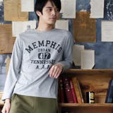 C柄グレー | ロンT メンズ 長袖Tシャツ | ARCADE