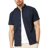 8(カラーボタン)ネイビー | ボタンダウンシャツ 半袖 メンズ | ARCADE