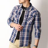 レッドタータン(ブルー) | 7分袖シャツ メンズ デニムシャツ | ARCADE