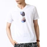 B柄ホワイト(Vネック) | Tシャツ メンズ 総柄 | ARCADE