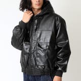 ブラック | ゆるっとシルエット ヴィンテージ加工素材 フードブルゾン | ARCADE