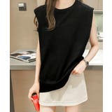 ブラック | ノースリーブ レディース さらさらストレッチ ルーズシルエット タンクトップ | ARCADE