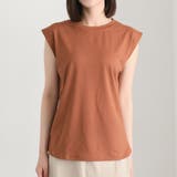 ブラウン | ノースリーブ レディース さらさらストレッチ ルーズシルエット タンクトップ | ARCADE