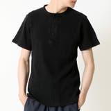 ブラック(ヘンリーネック) | ピグメントTシャツ 半袖Tシャツ メンズ | ARCADE