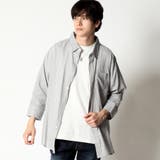 グレー×ホワイト(7分袖) | 綿麻シャツ メンズ リネンシャツ | ARCADE