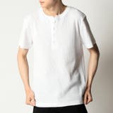 ホワイト(ヘンリーネック) | 半袖Tシャツ メンズ ワッフル | ARCADE