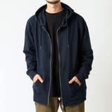 ネイビー | ジップアップパーカー メンズ 無地パーカー オットマンコットン ZIPパーカー | ARCADE