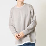 02グレー | 長袖Tシャツ メンズ フェイクレイヤード | ARCADE