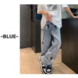 クロスパッチ ルーズストレートデニムパンツ ワイドデニム | ARCADE | 詳細画像6 