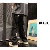 クロスパッチ ルーズストレートデニムパンツ ワイドデニム | ARCADE | 詳細画像4 