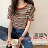 レトロボーダー リンガーTシャツ 半袖 | ARCADE | 詳細画像1 
