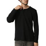 (ヘンリーネック)ブラック | 長袖Tシャツ メンズ カットソー | ARCADE