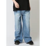 ライトブルー | モッピングデニムパンツ メンズ ワイドジーンズ | ARCADE