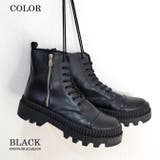 ブーツ メンズ 編み上げ厚底 ファスナー サイドジップ ミリタリーブーツ | ARCADE | 詳細画像6 