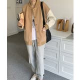 フェイクレザースリーブカシミヤブルゾン アウター ジャケット | ARGO TOKYO | 詳細画像5