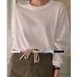 ホワイト | スプリングカラーロングスリーブカラートップス 24065 コットンロンT | ARGO TOKYO