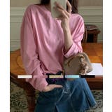 ピンク | スプリングカラーロングスリーブカラートップス 24065 コットンロンT | ARGO TOKYO