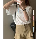 ホワイト | VネックカラーコットンTシャツ 24079 コットンT | ARGO TOKYO