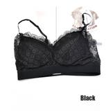 ブラック | ノンワイヤーレースブラ韓国ファッションセクシーランジェリーバックレスヨガスポーツ… | ARGO TOKYO