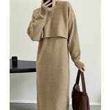 ベージュ | Layered V neck | ARGO TOKYO