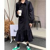 ブラック | 韓国ファッションレディース夏服ビッグカラーマーメイドワンピース シャツワンピース… | ARGO TOKYO