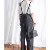 ブラック | Linen blend salopette | ARGO TOKYO