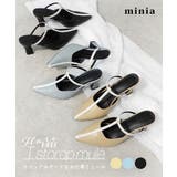 フレアヒールTストラップミュール 8cmヒール minia | minia | 詳細画像1 