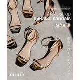 アンクルストラップメタリックサンダル 6cmヒール minia | minia | 詳細画像1 