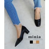 ブラック | ステッチスクエアトゥのセンターシームパンプス 6cmヒール minia | minia