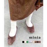 ピンク(ハラコ調) | トゥステッチフラットパンプス ぺたんこ minia | minia