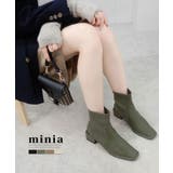 カーキ | ソックスブーツ 4cmヒール minia | minia