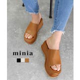 キャメル | 厚底スライダーサンダル プラットフォーム minia | minia