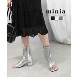 シルバー | フェイクレザーブーサン 5cmヒール minia | minia