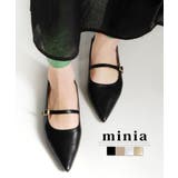 ブラック | ポインテッドベルトフラット ぺたんこ minia | minia